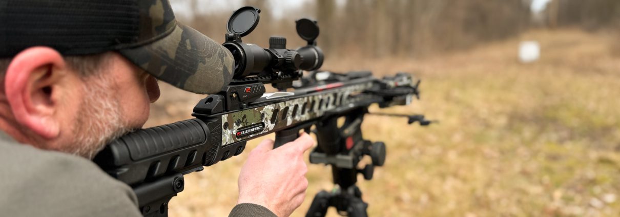 practicing crossbow hunting